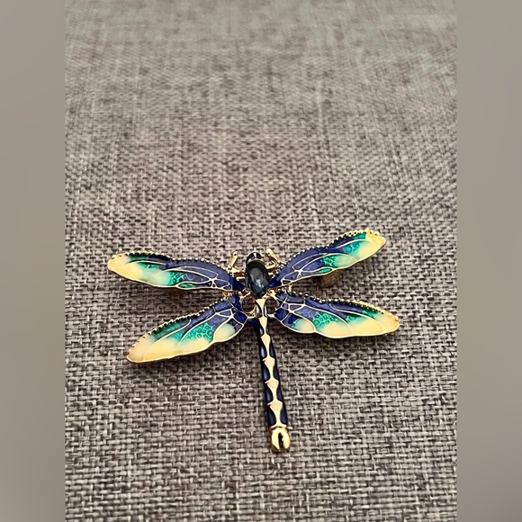 Dragonfly Crystal Party Animal Brooch Insect Brooches Pins Label New - Picture 1 of 3